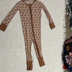 Little Sleepies Brown and White Kids One Piece